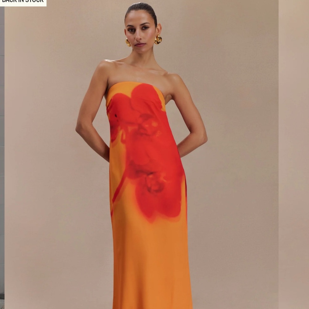 Amaya Strapless Chiffon Maxi Dress